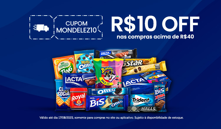 MONDELEZ10 R$ 10 OFF até 17/08